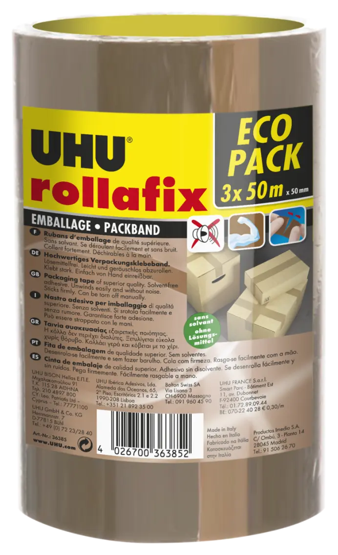 34332-Article-pack-shot-front-straight-en-837-UHU-3x50m-multilingual-rollafixpackagingtapebrown